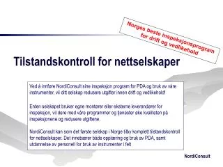 tilstandskontroll for nettselskaper