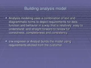 Building analysis model