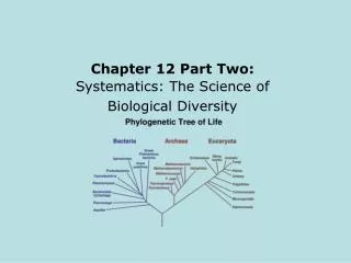Chapter 12 Part Two: Systematics: The Science of Biological Diversity