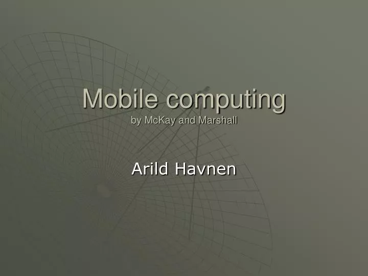 mobile computing by mckay and marshall