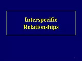 Interspecific Relationships