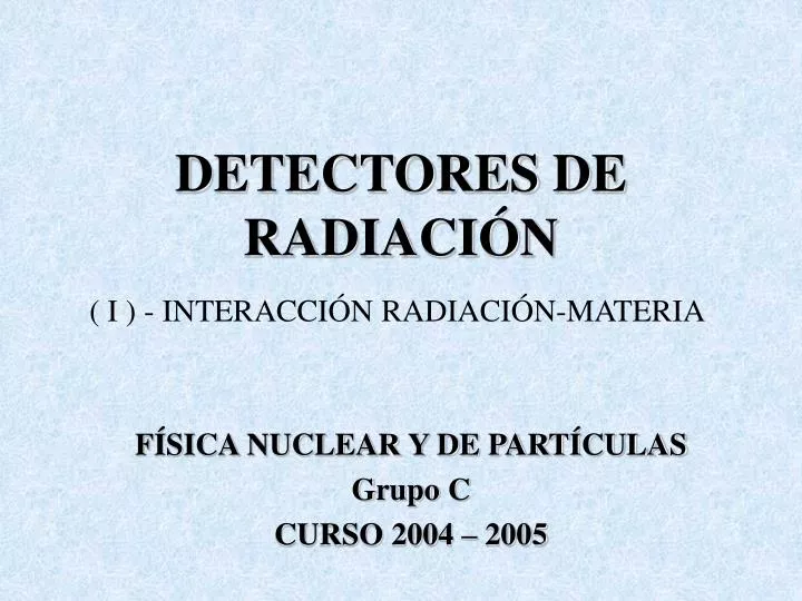 detectores de radiaci n