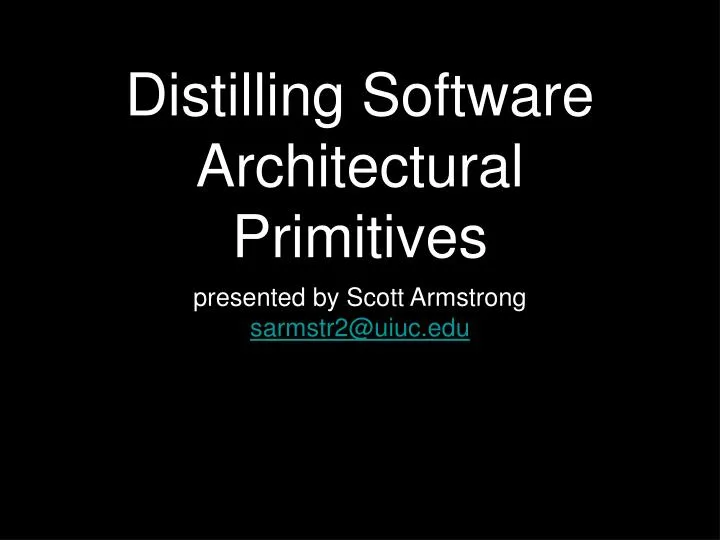 distilling software architectural primitives