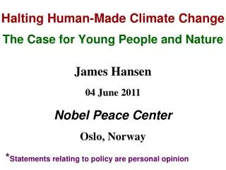 Halting Human-Made Climate Change