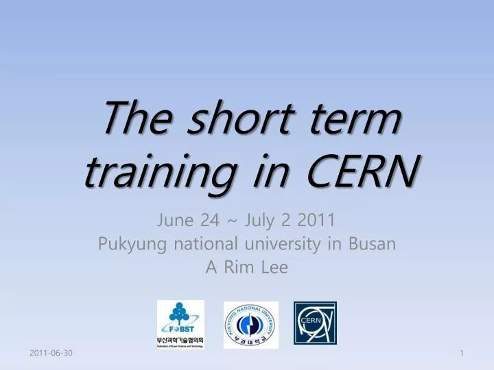 the short term training in cern