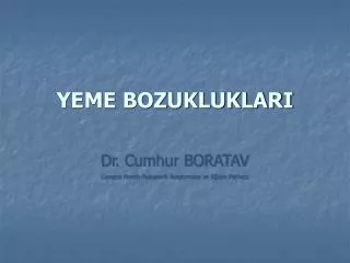 yeme bozukluklari