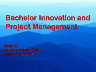 Bachelor Innovation and Project Management