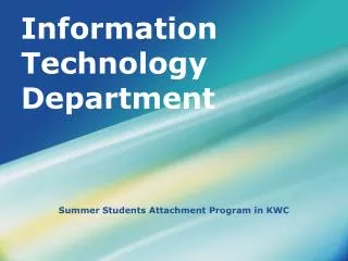 Information Technology Department