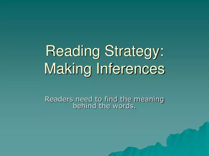 reading strategy making inferences