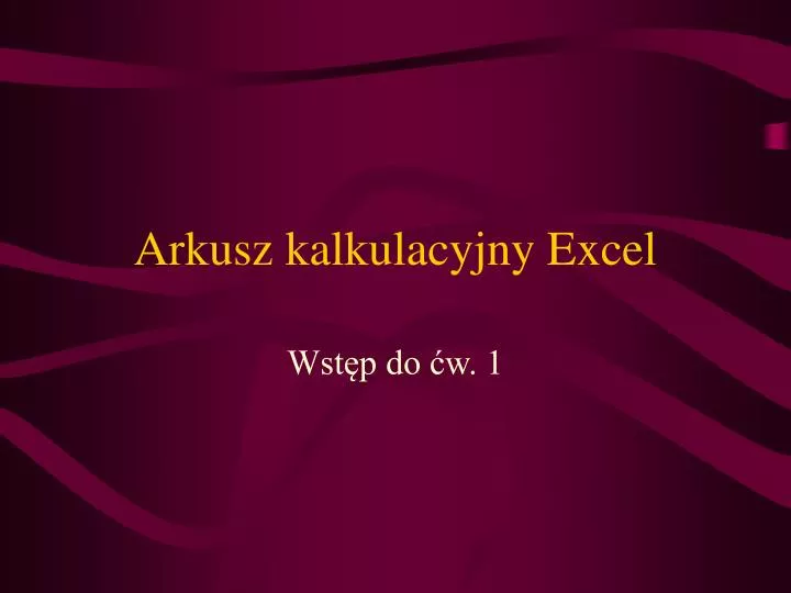 arkusz kalkulacyjny excel