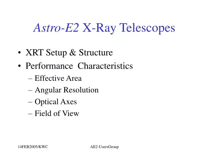 astro e2 x ray telescopes