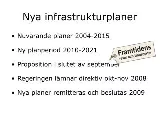 nya infrastrukturplaner