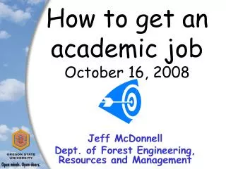 How to get an academic job October 16, 2008