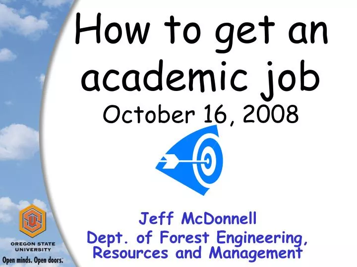 how to get an academic job october 16 2008
