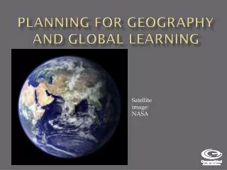 Planning for Geography and Global Learning