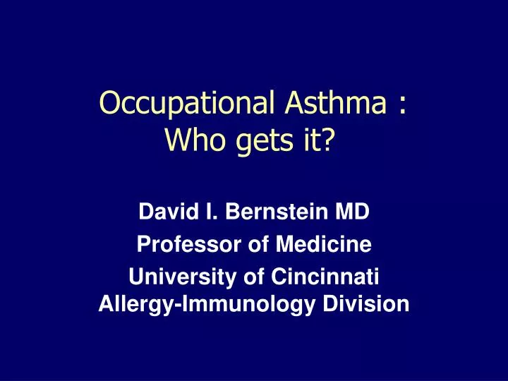 occupational asthma who gets it
