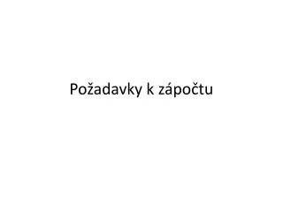 po adavky k z po tu