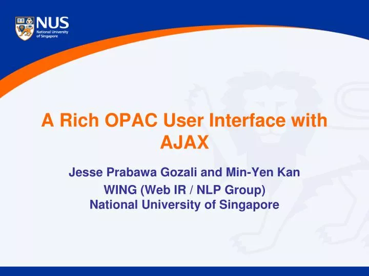 a rich opac user interface with ajax