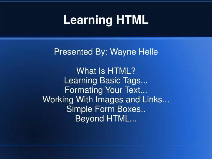 learning html