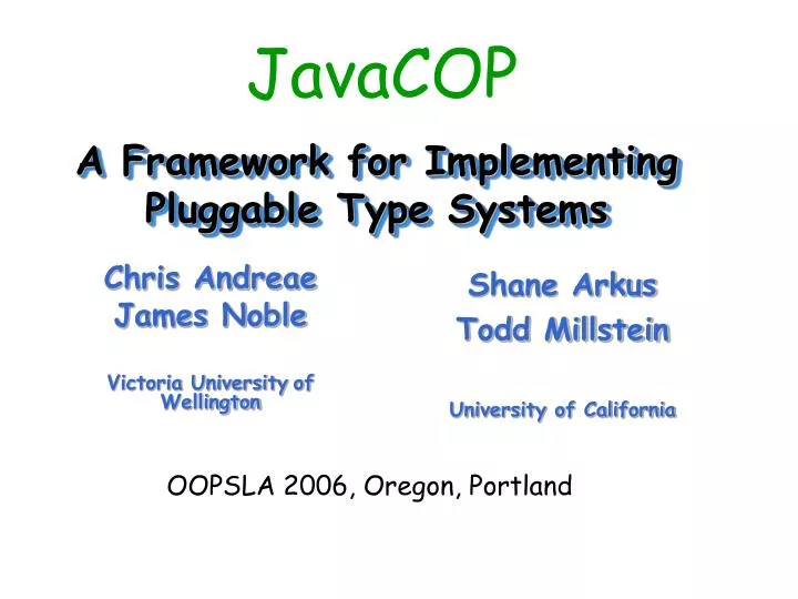 a framework for implementing pluggable type systems