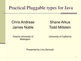 Practical Pluggable types for Java