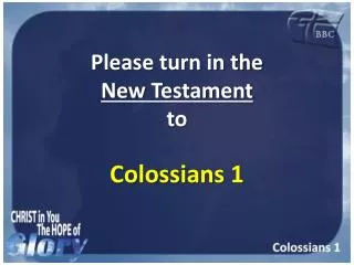 Please turn in the New Testament to