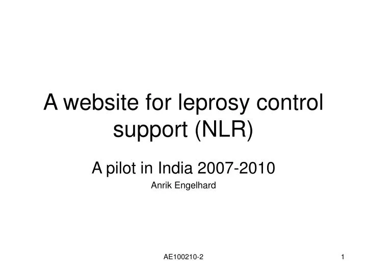 a website for leprosy control support nlr