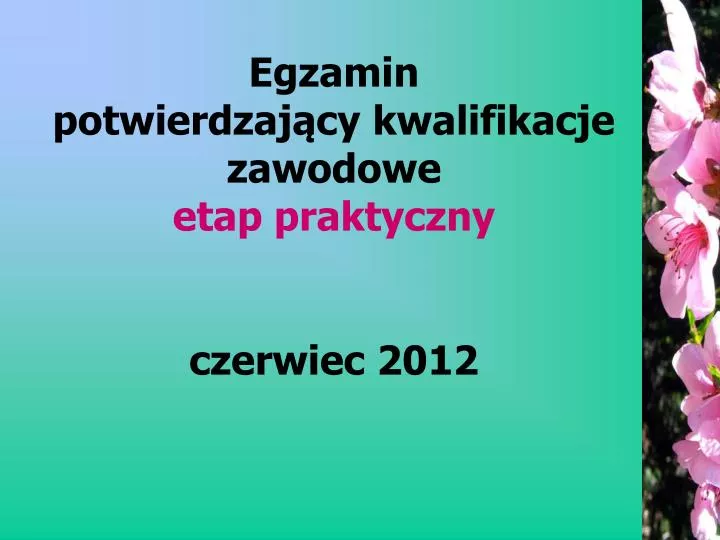 egzamin potwierdzaj cy kwalifikacje zawodowe etap praktyczny czerwiec 2012