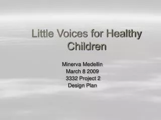 Little Voices for Healthy Children