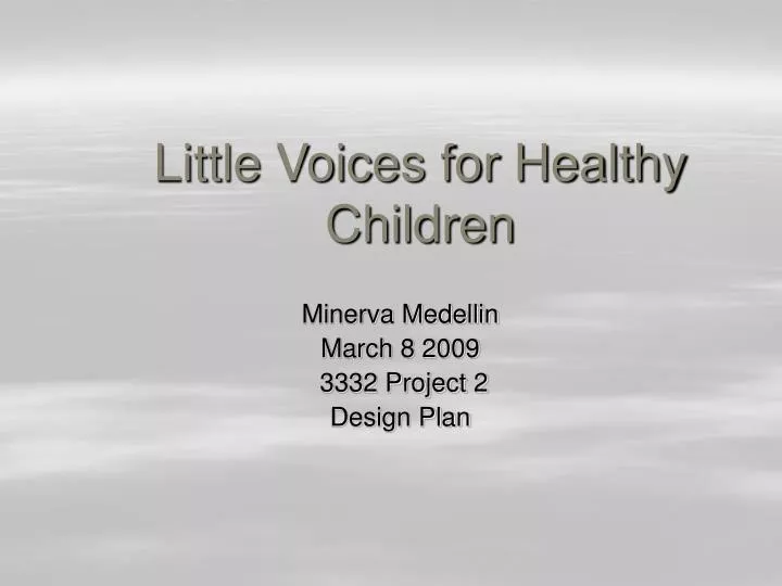 little voices for healthy children
