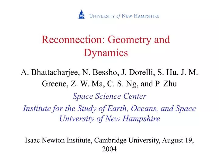 reconnection geometry and dynamics