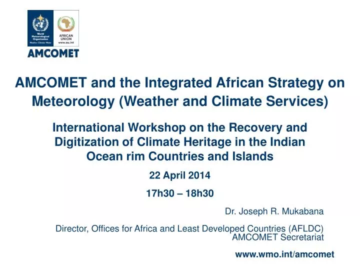 amcomet and the integrated african strategy on meteorology weather and climate services