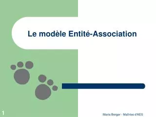 le mod le entit association