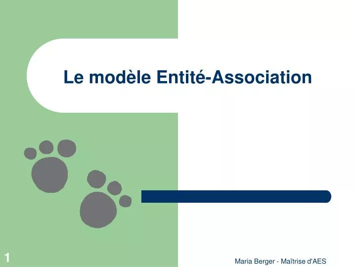 le mod le entit association