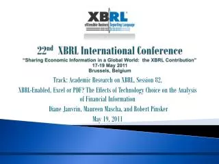 Track: Academic Research on XBRL, Session 82,