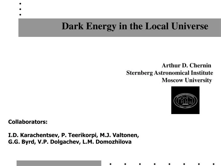 dark energy in the local universe