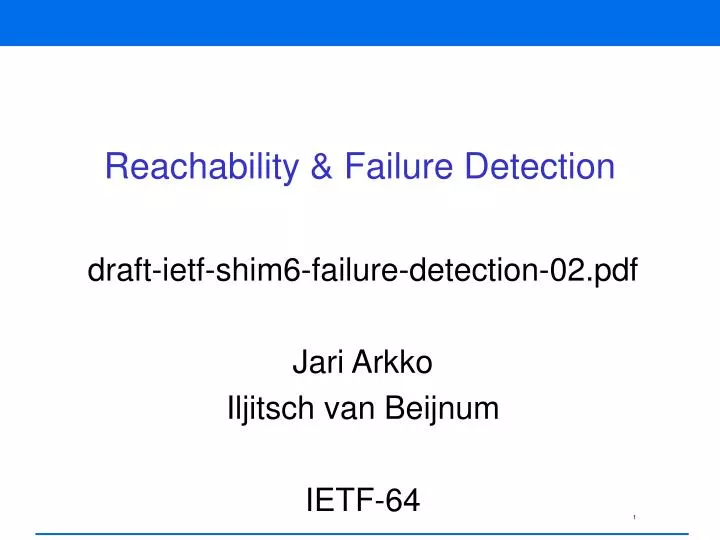 reachability failure detection