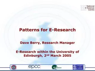 Patterns for E-Research