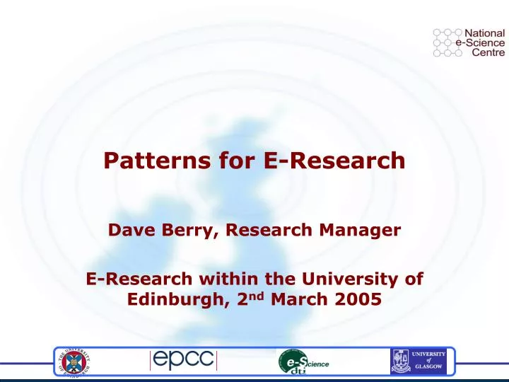 patterns for e research