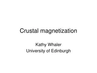 Crustal magnetization