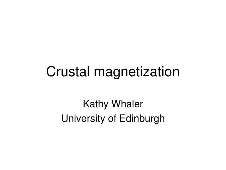 crustal magnetization