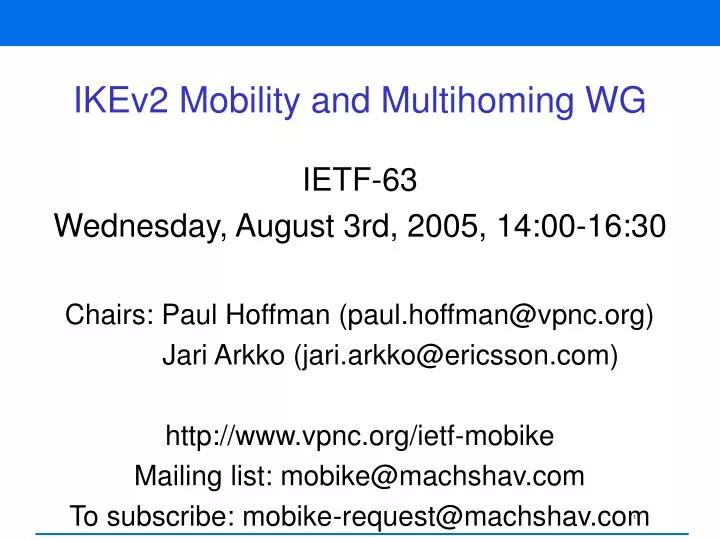 ikev2 mobility and multihoming wg
