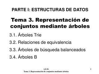 parte i estructuras de datos tema 3 representaci n de conjuntos mediante rboles