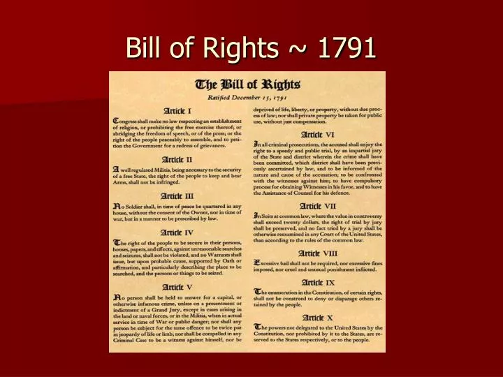 bill of rights 1791