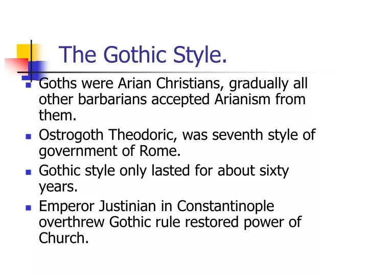the gothic style