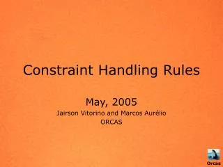 Constraint Handling Rules