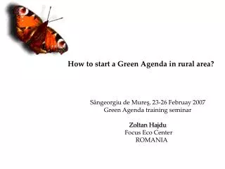 How to start a Green Agenda in rural area?
