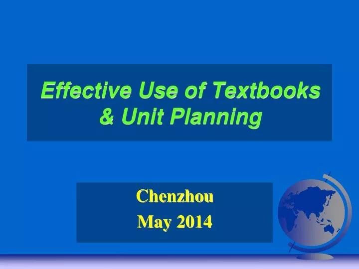 effective use of textbooks unit planning