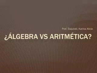 lgebra vs aritm tica