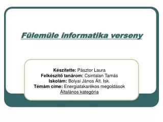 f lem le informatika verseny